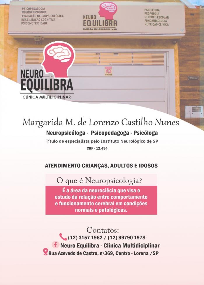 Neuro Equilibra - Margarida Maria de Lorenzo C. Nunes CRP 12.434 Neuropsicóloga