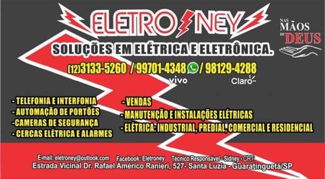 Eletro Ney - Eletricista / Venda de Materiais Elétricos e Eletrônicos