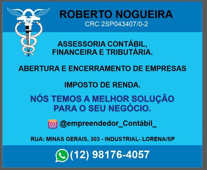Roberto Nogueira Assessoria Contábil, Financeira e Tributária - CRC 1SP255658