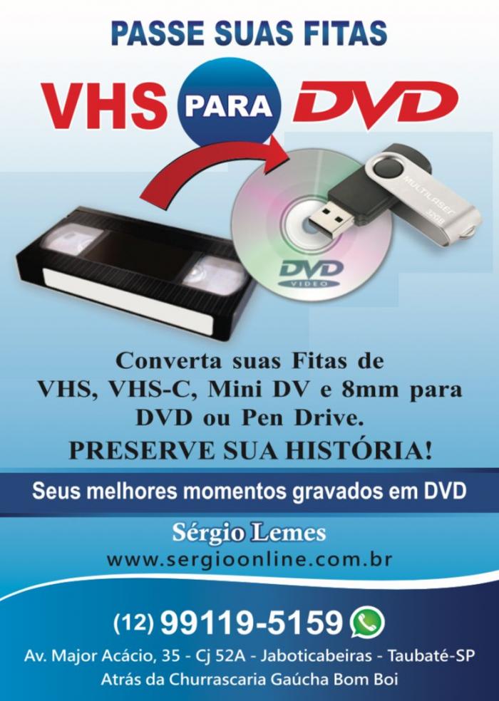 Fita de Vídeo pra DVD - Locação Telão Data Show